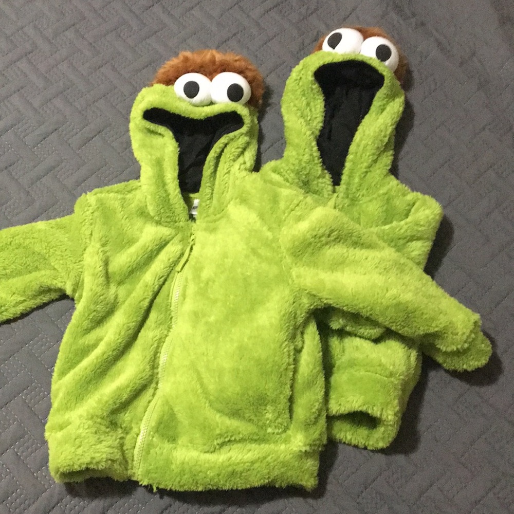 Oscar the Grouch fluffy hooded jacket